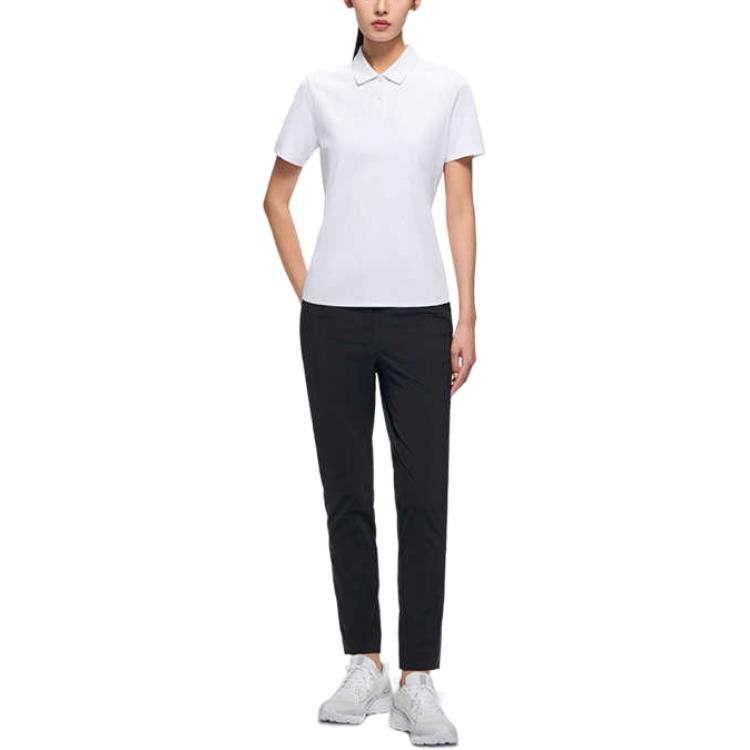 Anta Champion All-Weather Series Solid Color Mid-Waist Comfortable Woven Breathable Straight Leg Casual Pants Women bottoms Basic-Black 162430506-3