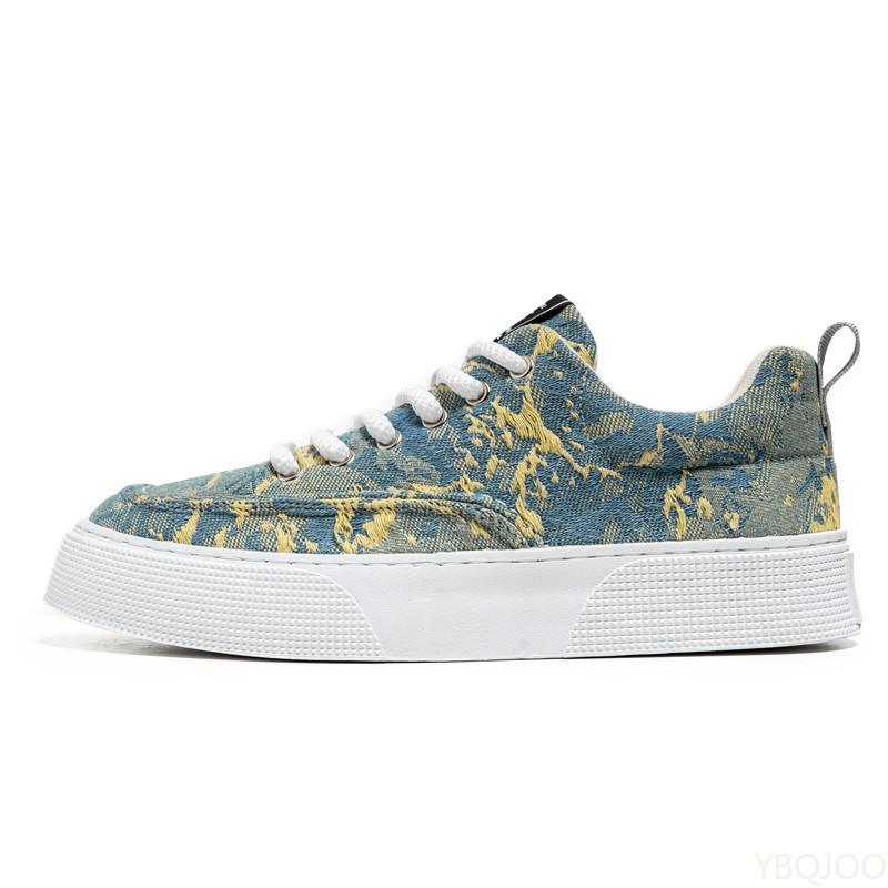 Men's Canvas Shoes Board Shoes Fashionable Versatile Pattern Printed Casual Sports Shoes Casual Comfortable Running Sneakers