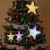 23cm Christmas Tree Star Topper Warm/Colorful/White Light Glitter Shining Star Xmas Tree Top Ornament Home Decor Battery Powered