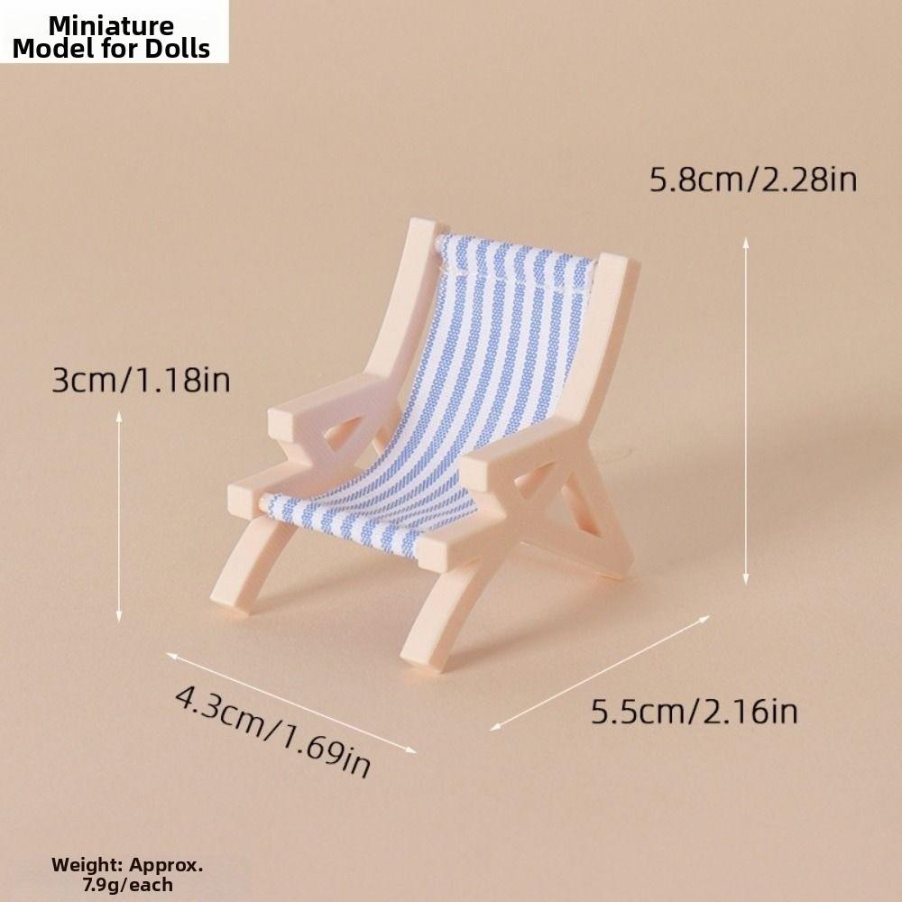Multicolors Foldable Beach Chair Model Plastic Doll Summer Vacation Chair For OB11 Doll