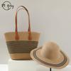 Straw Bag White Beach Hat Women's Summer Beach Tote Bags Outdoor Travel Vacati Large Capacity Shoulder Handbag Shade Beach Hat
