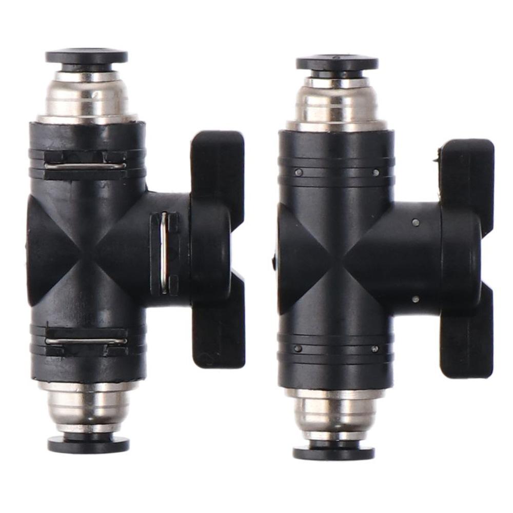 2pcs PVC Pneumatic Ball Valve Black Quick Connect Adapter Durable Air Flow Control Valve  Gas
