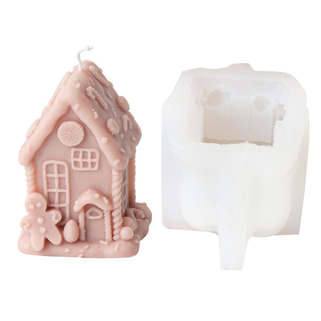 Silicone Moulds House Shape Candle Molds Ornament Christmas House Castings Molds Plaster Molds Epoxy Resin Molds