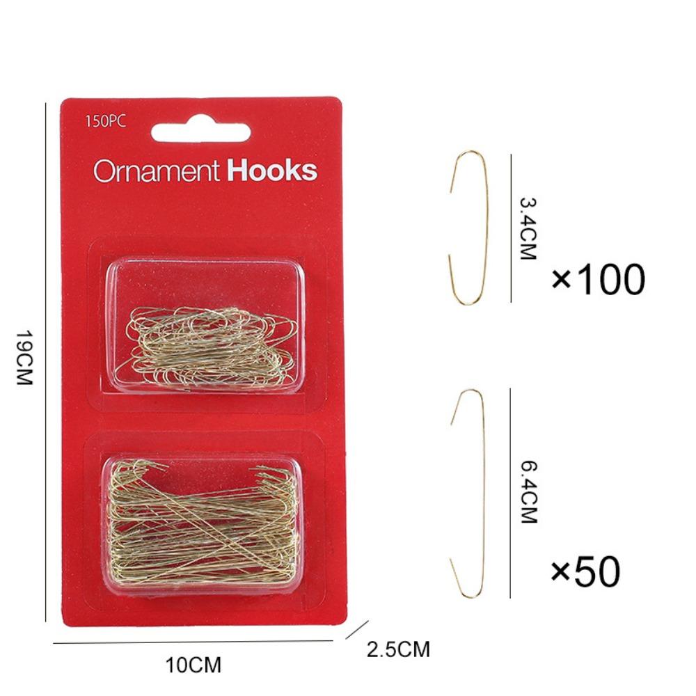 100/150/300Pcs Rustproof Christmas Tree Hook Ornaments 4cm Iron Art Hanger Christmas