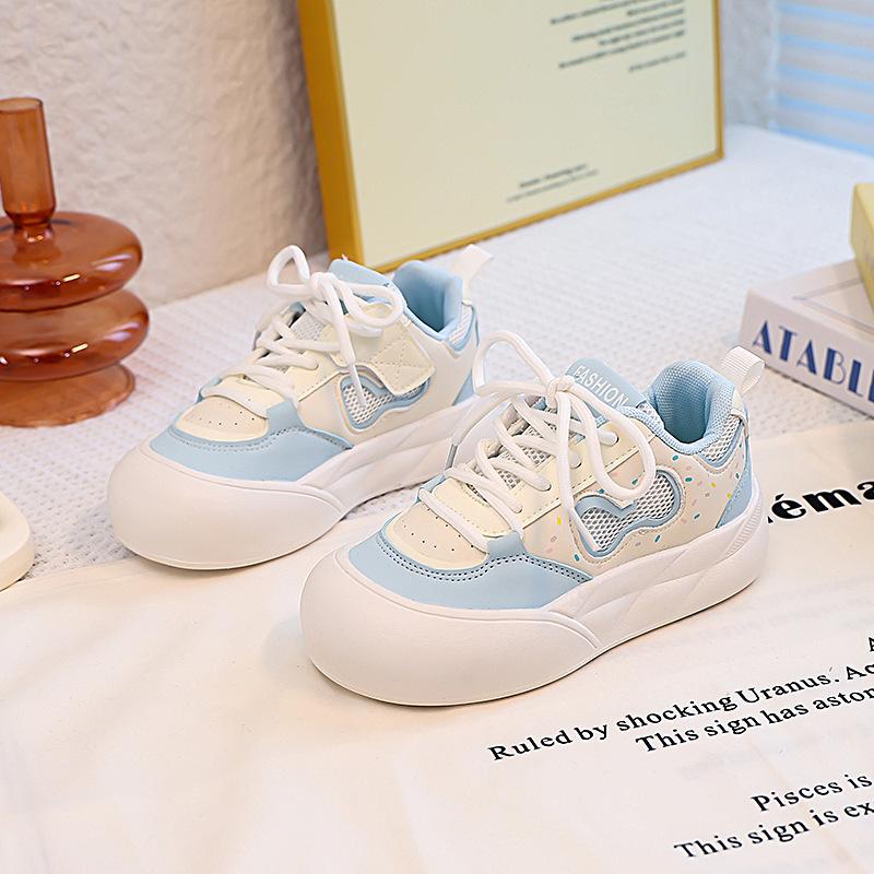 

Middle-aged and older children s bread shoes 2025 spring and summer children s shoes girls blue board shoes girls with skirts foreign trend 28