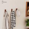 Self Adhesive Mounted Walnut Wood Wall Hooks for Hanging Coat Towel Clothes Blanket Hat Backpack Robe Entryway Key Holder