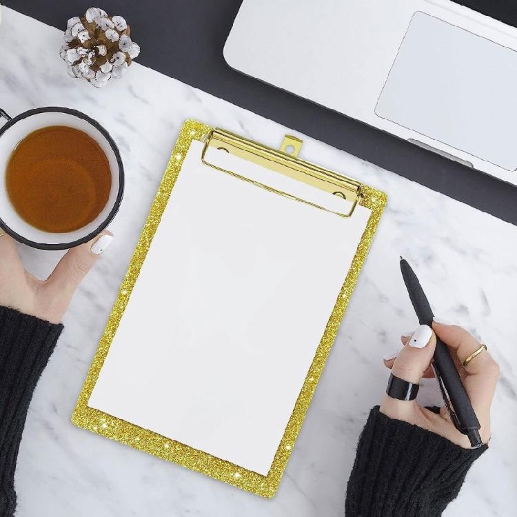 A4 Writing Board Glitter Clipboard Hanging Clipboard Document Clipboard Acrylic Clipboards for Office School