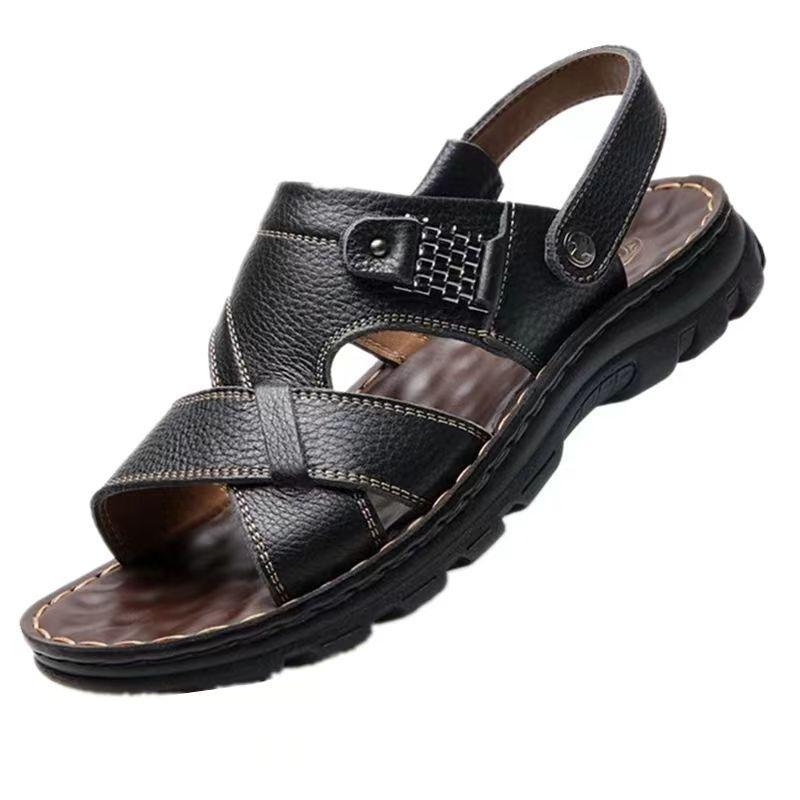 Summer new waterproof and anti slip soft bottom driving beach shoes dual-use men's sandals