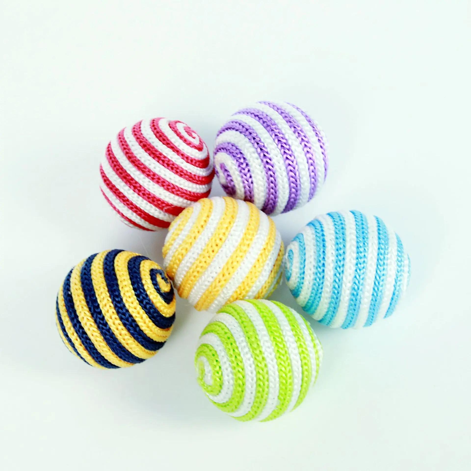 5/6 Pcs Cat Toy Plush Sound Ball Rainbow With Bell Ball Pet Supplies Cats Toys Interactive Playing Cat Catch Toy Cat Plush Decoration