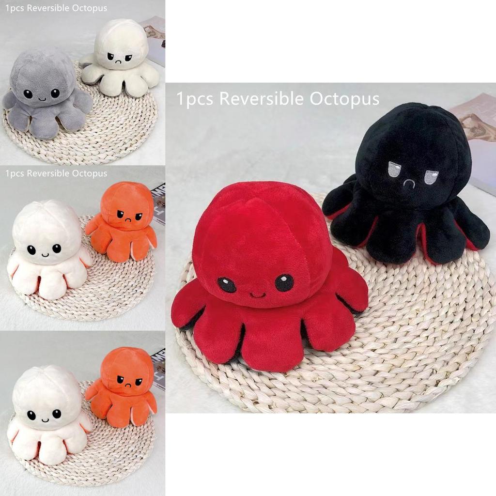 Adorable Double-sided Flip Reversible Octopus Plush Toy For Kids Soft And Cuddly Marine Life Stuffed Animal