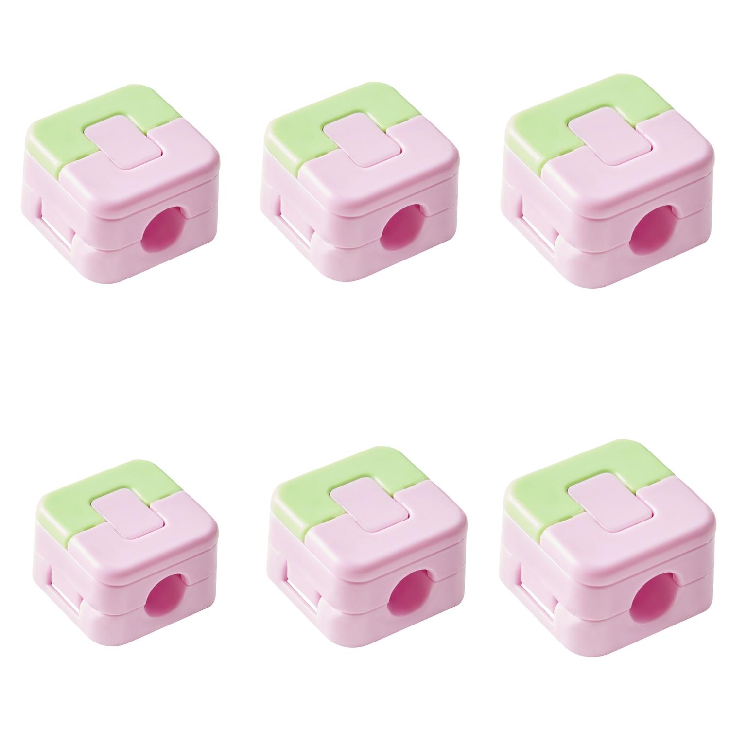 

6pcs/Set Candy Color Blocking Data Cable Magnetic Cable Organizer Desktop Cable Clip Office Phone Charging Cable Storage Clip