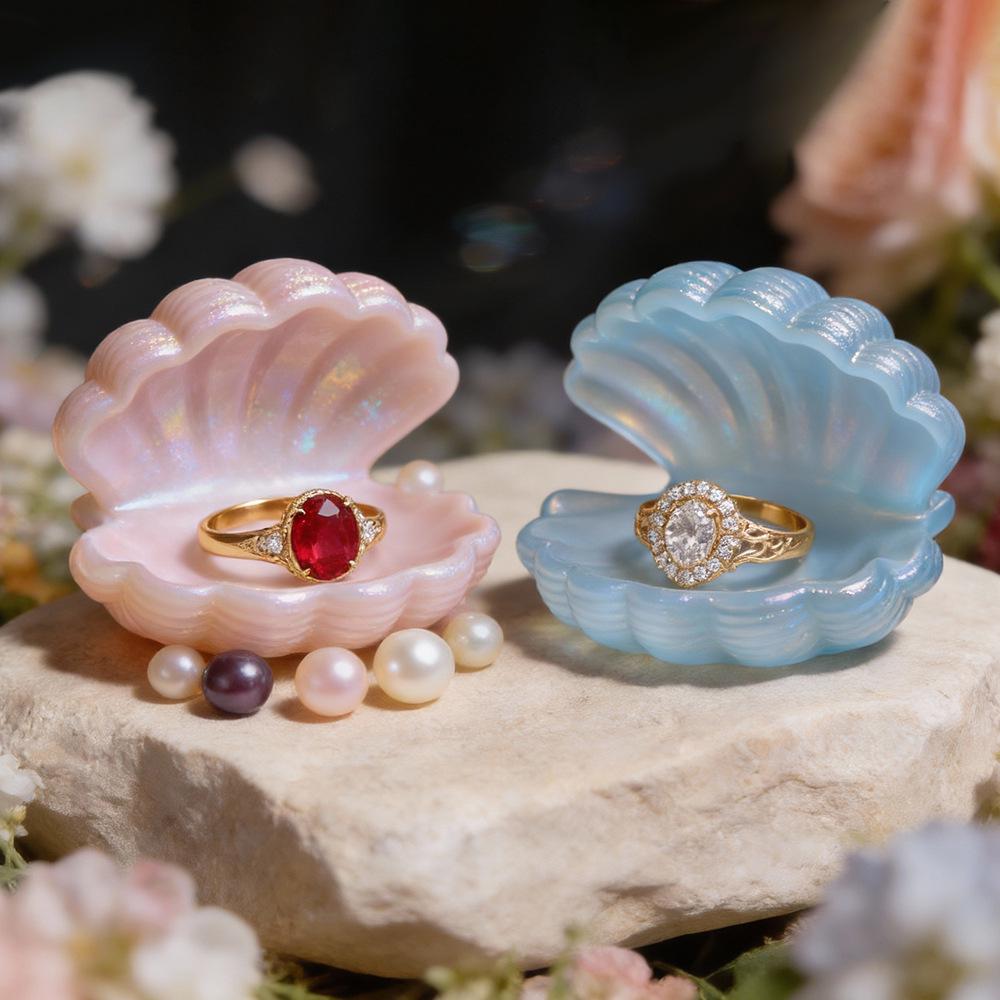 Pudełko na biżuterię z muszli oceanicznych DIY - Kreatywna silikonowa taca gipsowa