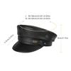 Jeep Unisex Cowhide Leather Cap Captain's Cap Flat Top Military Golf Cap Baseball Trucker Hat, Best Gift 96CA0671 ALM1
