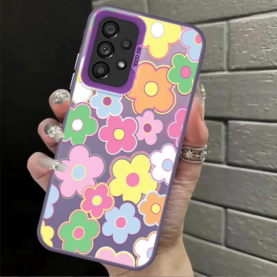 Phone Cover Case for Samsung Galaxy A24 A25 A34 A35 A13 A14 A15 A16 A26 A17 A20s A31 A21s A23 A12 Shell Flower