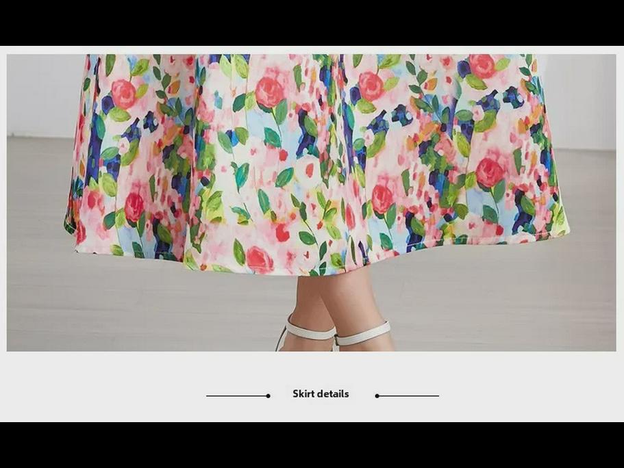 2024 Sleeveless High-Waist A-Line Skirt with Three-Dimensional Tailoring