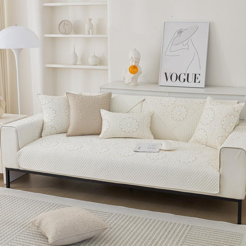 Pure Cotton Sofa Cushion, Four-Season Non-Slip Fabric, Simple Modern Universal Seat Cushion, Summer Leather Sofa Cover Cover Cloth Towel