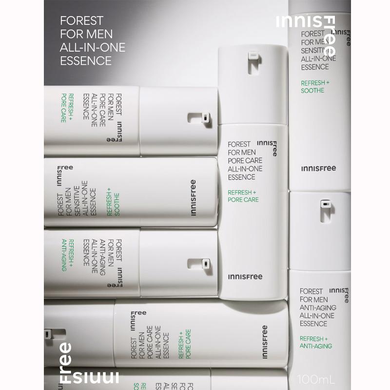 Innisfree Forest for Men All-in-One-Essenz 100 ml – 3 Sorten: Anti-Aging / Sensitive / Porenpflege (7 Optionen)