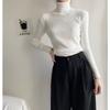 Autumn Winter Long Sleeved Turtleneck Pullover Sweater Solid Color Tops Slim Fit Women Knitted Sweaters Casual Simple Bottoming Shirt Female Clothing