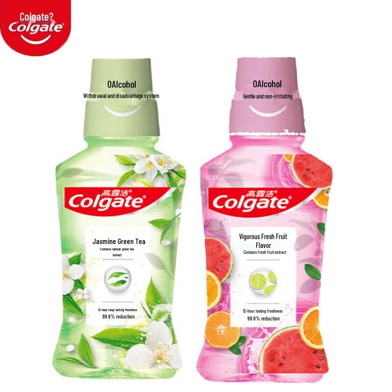 Colgate Mouthwash Duo: Jasmine Green Tea & Vibrant Fruit
