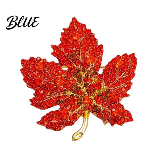 Festive Leaf Pin 1/3Pcs Maple Brooch Colored Rhinestone Enamel Thanksgiving