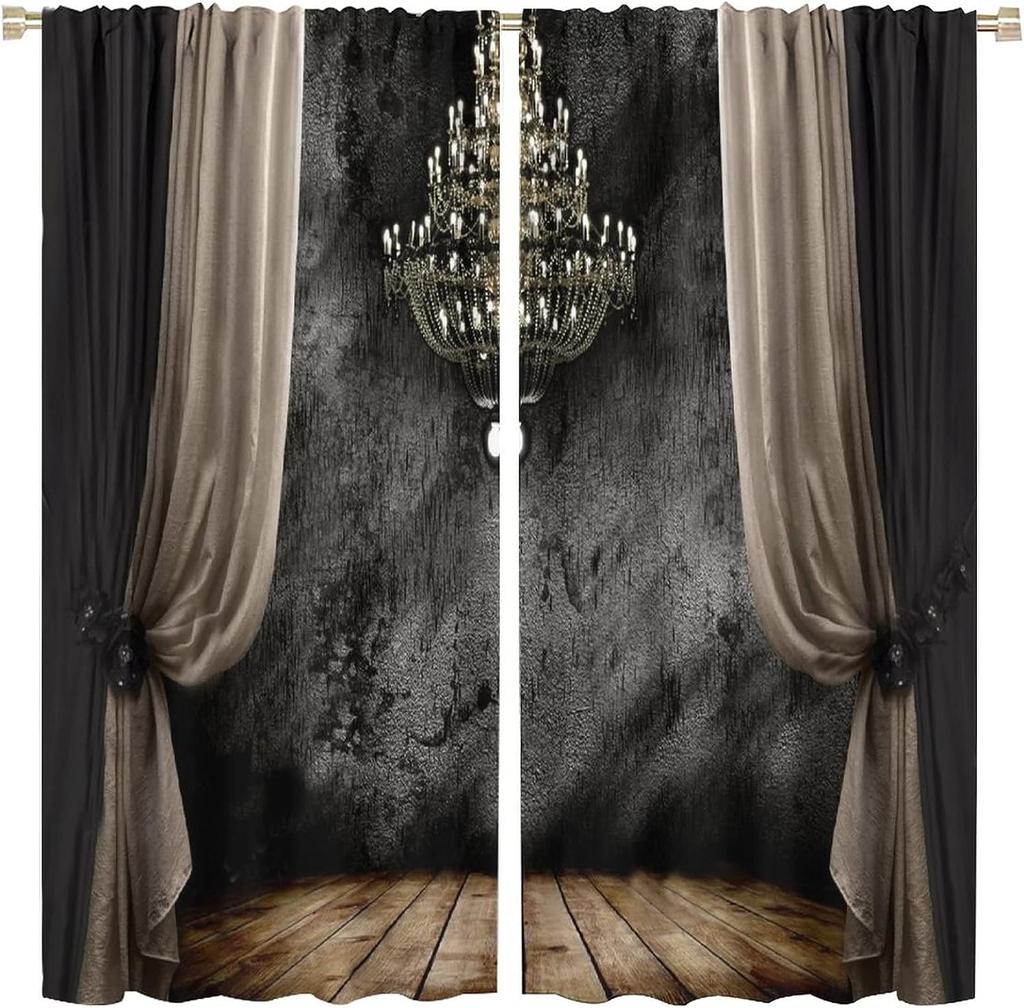 Medieval Stylish Chapel Curtains, Living Room Decoration, Palace Window Curtains for Kitchen, Modern Home Drapery