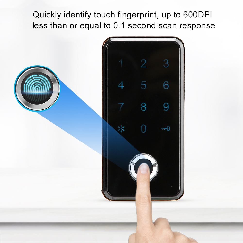 Smart Keyless Fingerprint Digital Password Electronic Lock For Cabinet File Locker(Silver)