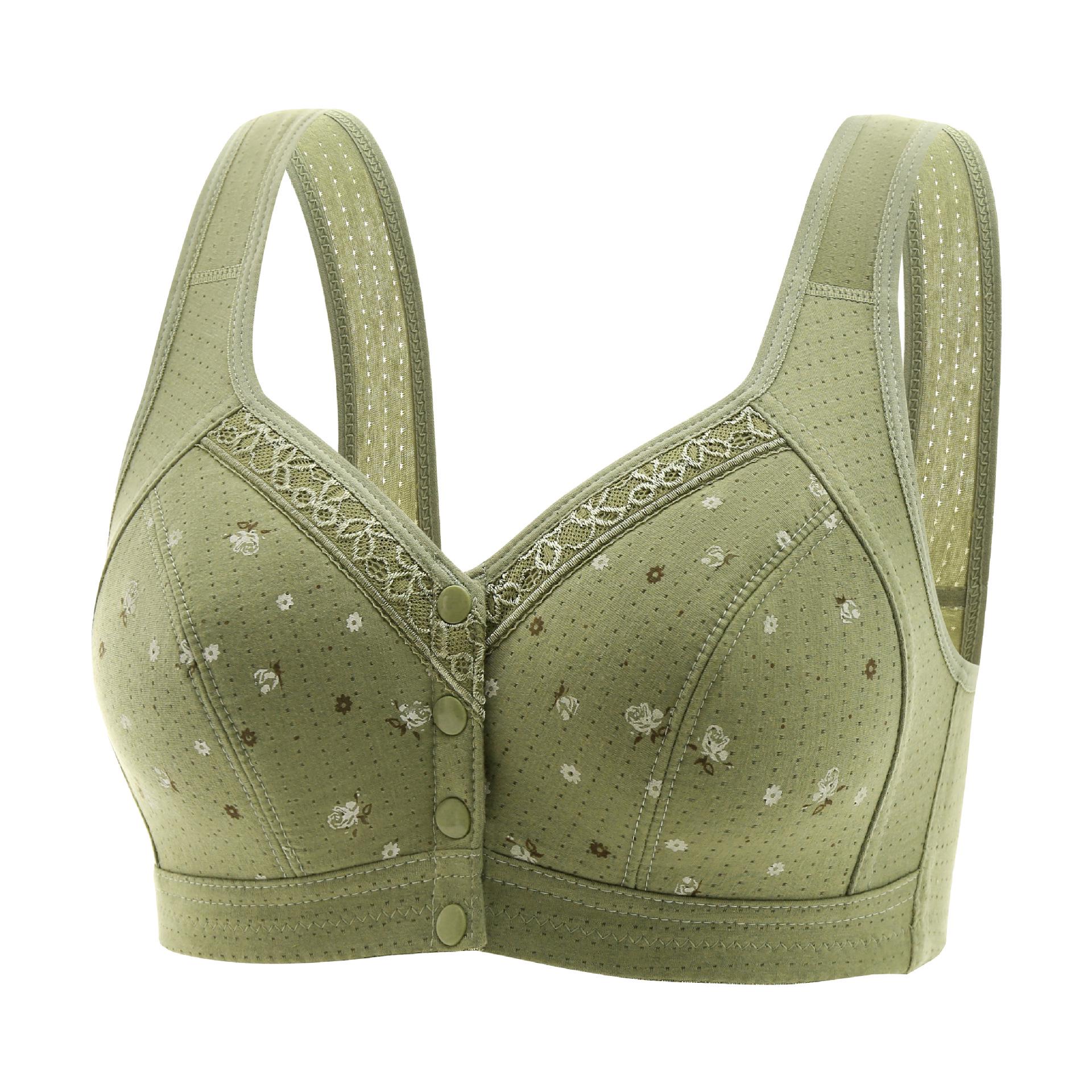 

Женский мягкий хлопковый бесшовный бюстгальтер-жилет большого размера с застежкой спереди для женщин среднего и пожилого возраста Size 50