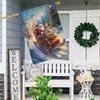 Santa Claus Sleigh & Reindeer Double-Sided Polyester Garden Flag - Welcome Christmas Theme Yard Decor Without Electricity, Outdoor Lawn Decoration - 1