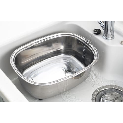Ernest [Made In Japan] Stainless Steel Washtub with Legs and Inner Stopper, A-75435, Approx. 29 X 38 X 15.5 Cm