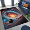 Dreamy Galaxy Universe Space Stars Black Hole Earth Rug for Bedroom Living Room Sofa Home Doormat Decor,Kid Non-slip Floor Mat