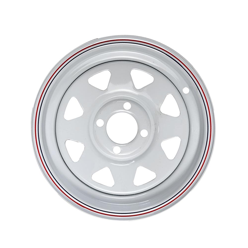 13 Zoll X 4,5J Weiße Speichen Anhängerfelge 4-100 und 5-114.3 Auto-Schraubenkreis Wohnwagen Boot RV Teile Zubehör