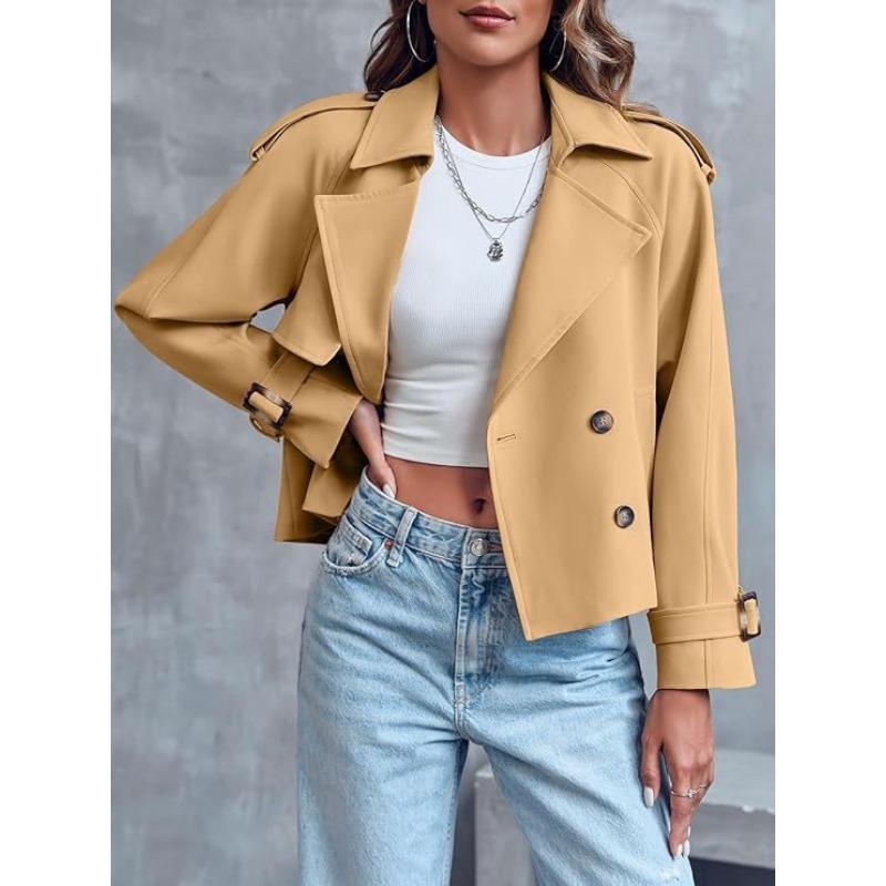 Trench da Donna Corto Doppiopetto Capospalla Casual