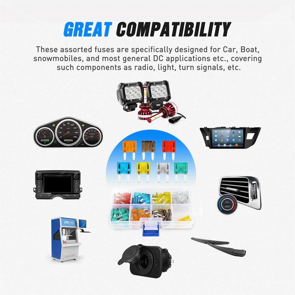 JUTOSU Blade Fuse, Car Blade Fuse APM/ATM Universal Car Fuse