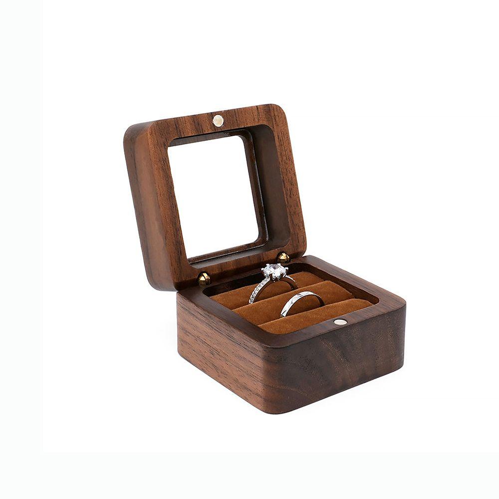 Box Gift Earrings Organizer Wedding Wooden Storage Box Presentation Box Ring Bearer Box Ring Box