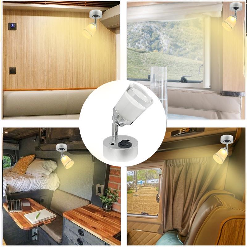 12V-24V RV/Boat Reading & Bedside Spotlight, Low Voltage LED Light for Cars, Boats, & Yachts