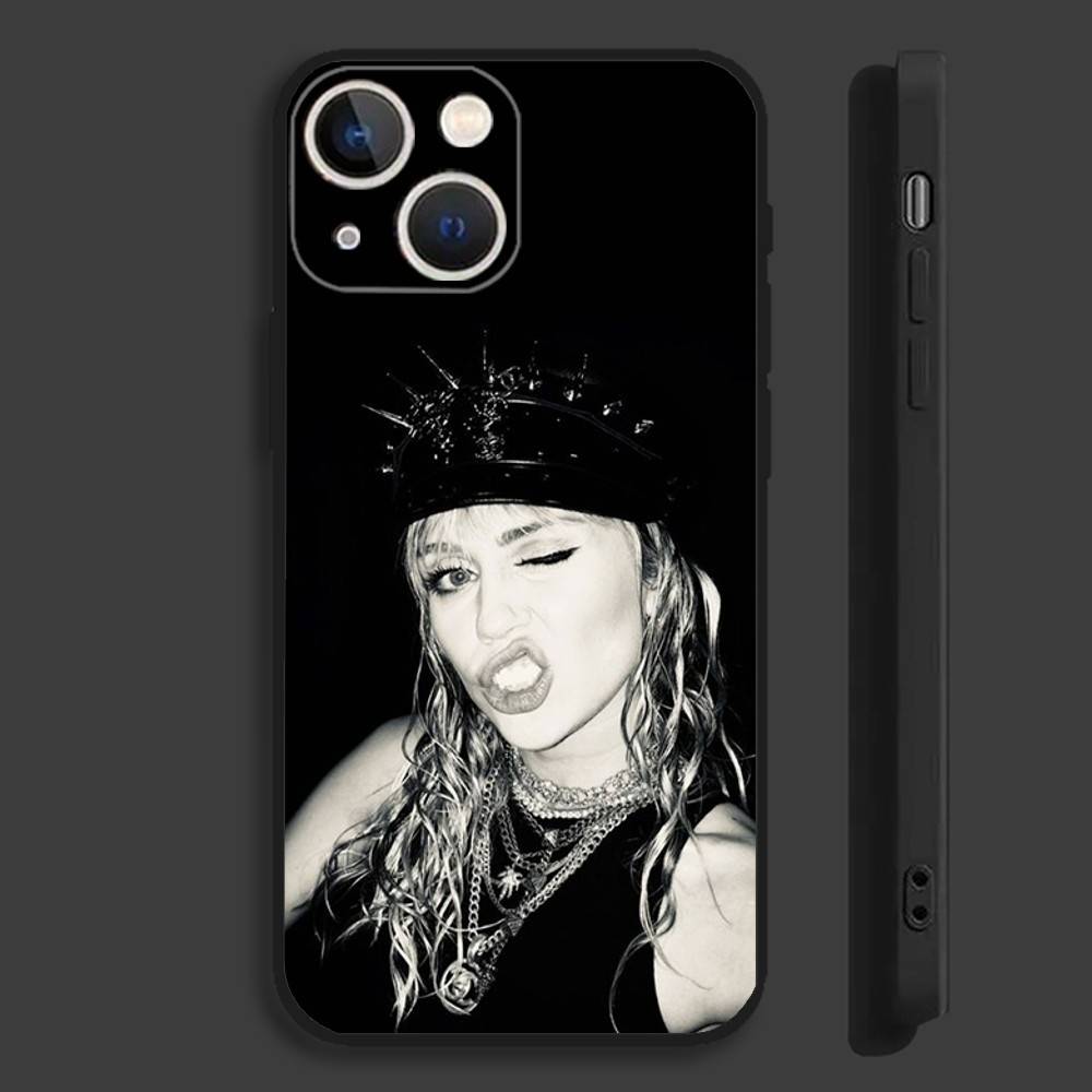 

Singer M-Miley C-Cyrus Phone Case For iPhone 16,15,14,13,12,11,Pro,Max,Plus,Mini,X,XS,XR,8,7,6,S,SE Soft Black Case iPhone16plus