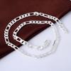 Men's 8MM 20'' 50cm Silver Necklace Fashion 925 Silver Jewelry Figaro Chain Necklace For Women Male AAA Quality