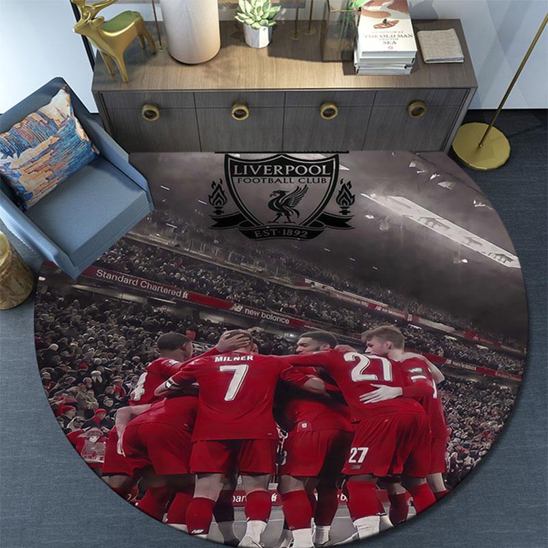 Liverpool Players Pattern Round rug,Carpet Rug for Living Room Bedroom Playroom ,Non-slip Floor Mat,Holiday Gifts and Birthday Gifts.