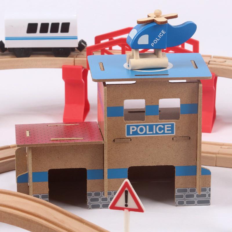 Wooden Train Track Toy Set With 88 Pieces For Creative Diy Kids Play
