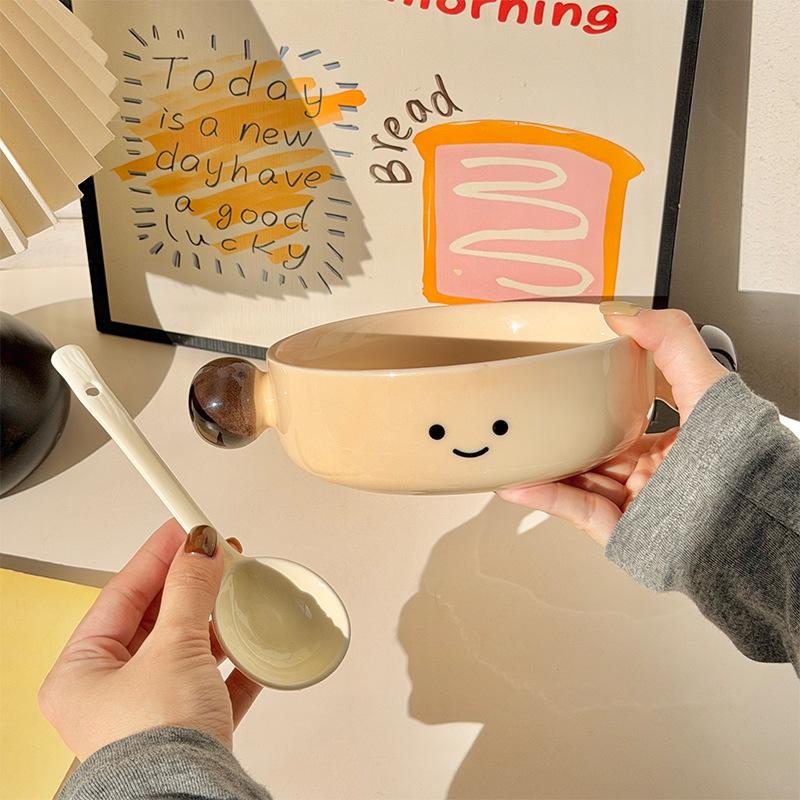 Creative high-value cocoa beans, children's rice bowls, student dormitory instant noodles bowls, fruit salad bowls, personal bowls