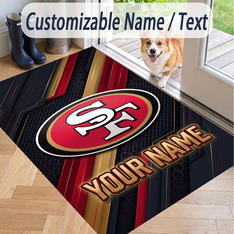 Custom Text Printed Rug San Francisco 49ers Non Slip Floor Carpet For Home Room Decor