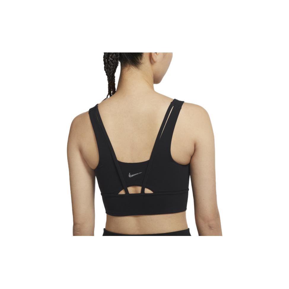 Nike Logo Print Medium Support Sports Bra Women Underwear Black DO6620-010