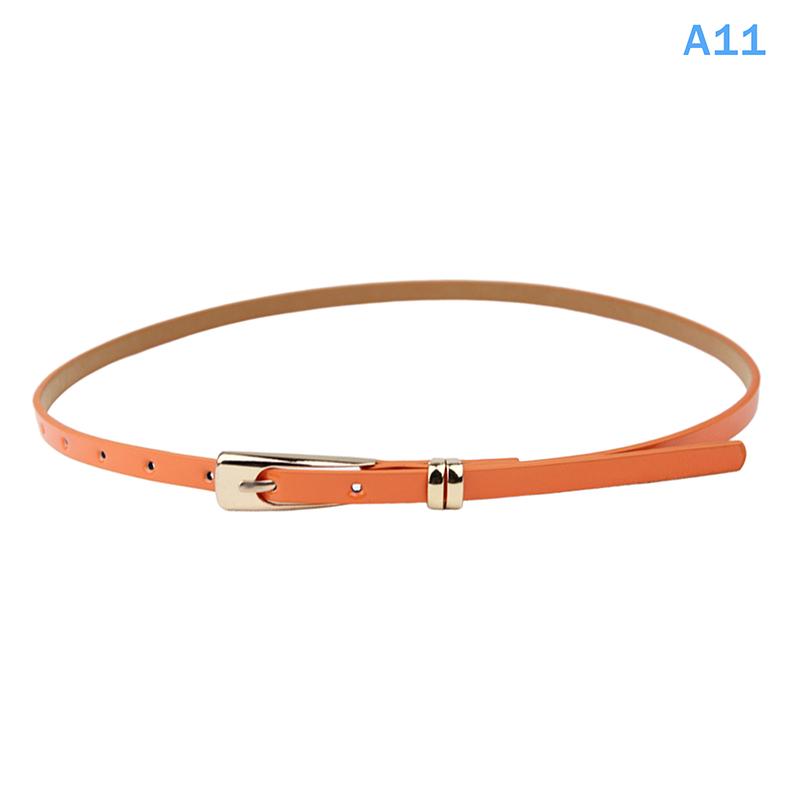 1Pc 12 Candy Colors Women'S Leather Belt Skinny Thin Dress Belt Waist Belt Waistband Dress Coat Waist Seal Jeans Belt