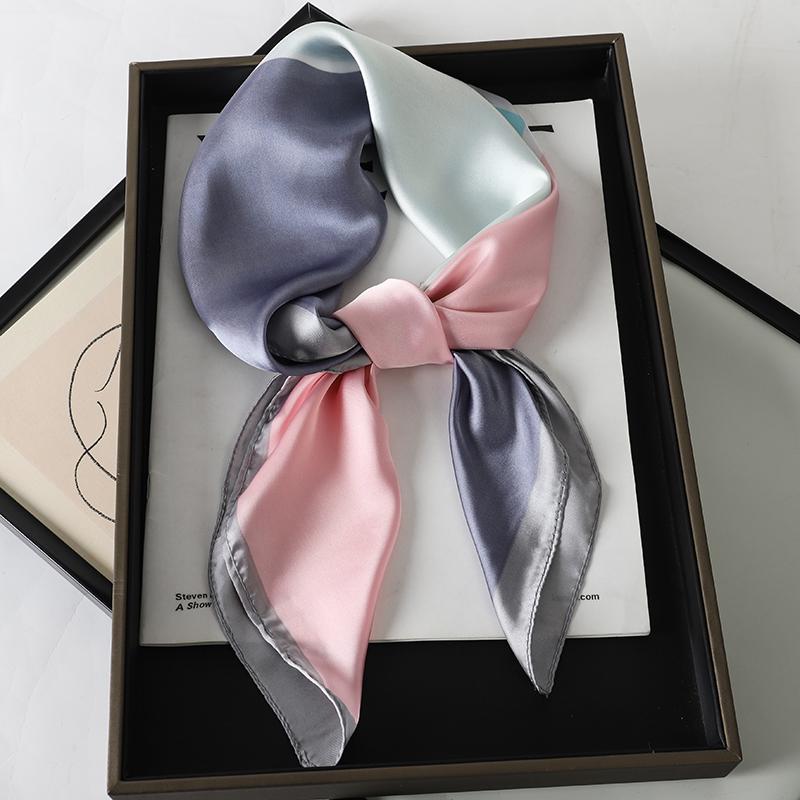 70*70CM Fashion Silk Square Scarf Women Satin Shawl Wrap Hijab Female Hair Band Luxury Ladies Print Design Headband Scarves
