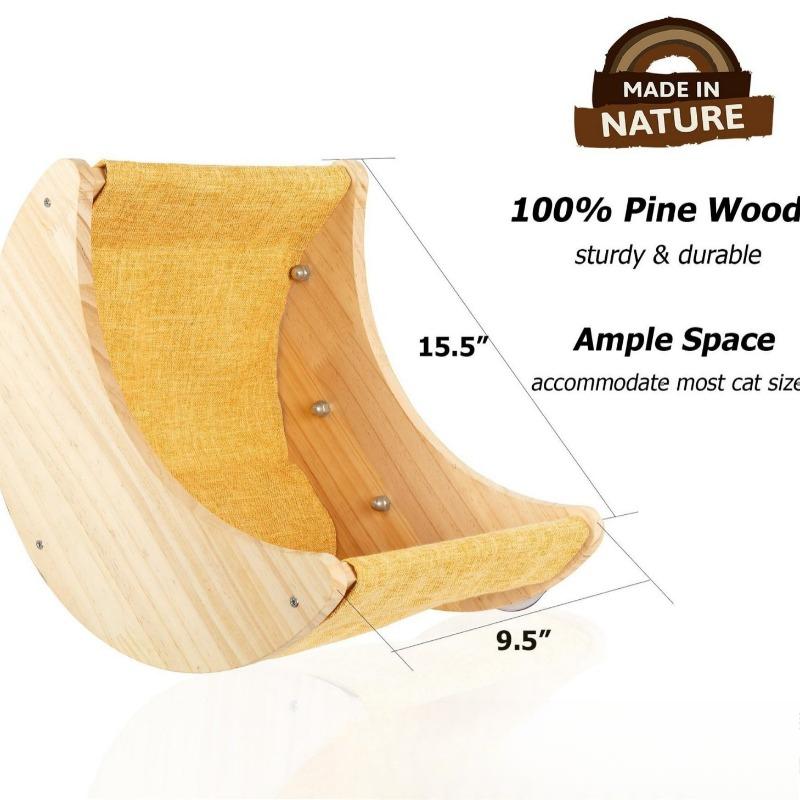 

Hanging Wooden Cat Beds Nest Hammock Suction Cup Window Swing Indoor Pet Products Supplies Cat Hammock Furniture Toy Accessories