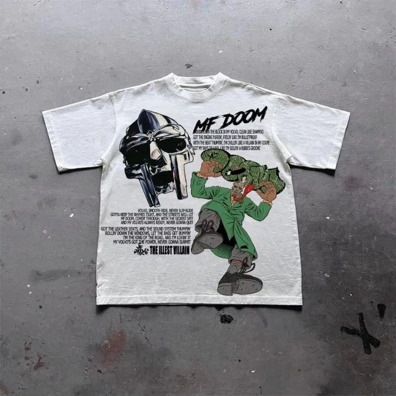 

Unlocks Unique Outfit Beloved By Fashionists Graphic T Shirts Vintage Illest Villain Mf Doom Pattern Printed Cotton Men T-shirt XXXL бежевий