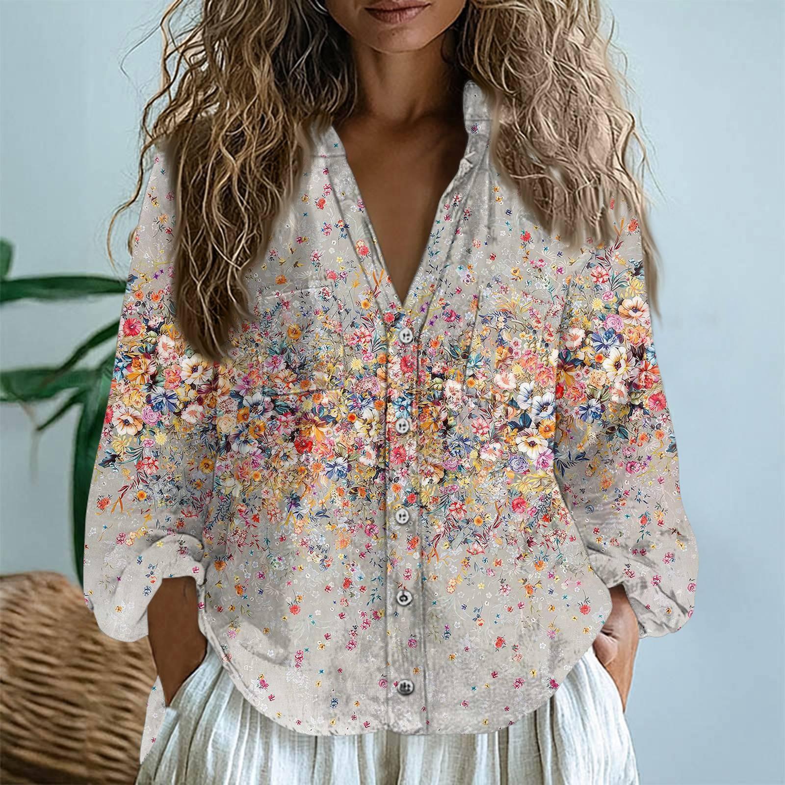 

Женские хлопковые льняные топы с длинными рукавами, свободные футболки с V-образным вырезом в стиле бохо, винтажные блузки S