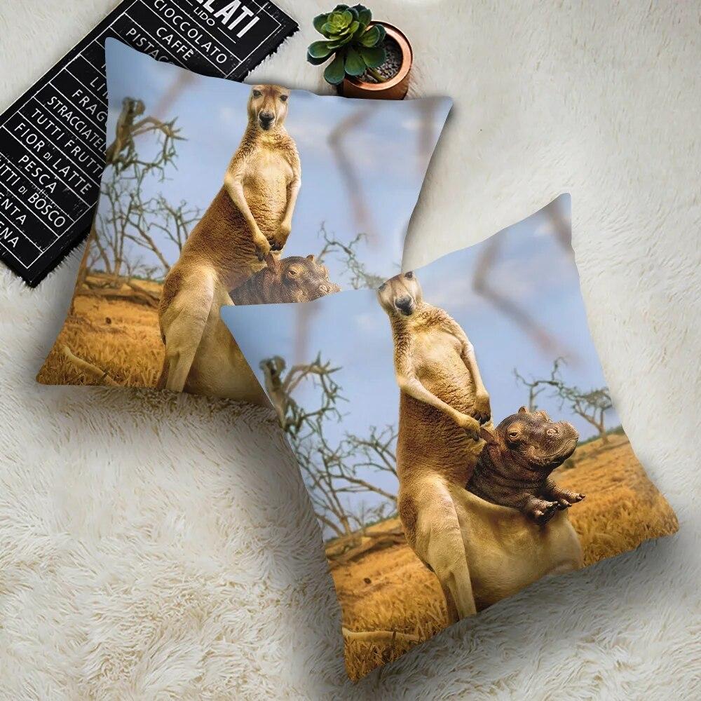 Roztomilá legrační zvířátka povlak na polštář pohovka do auta domácí dekorace povlak na polštář polyester