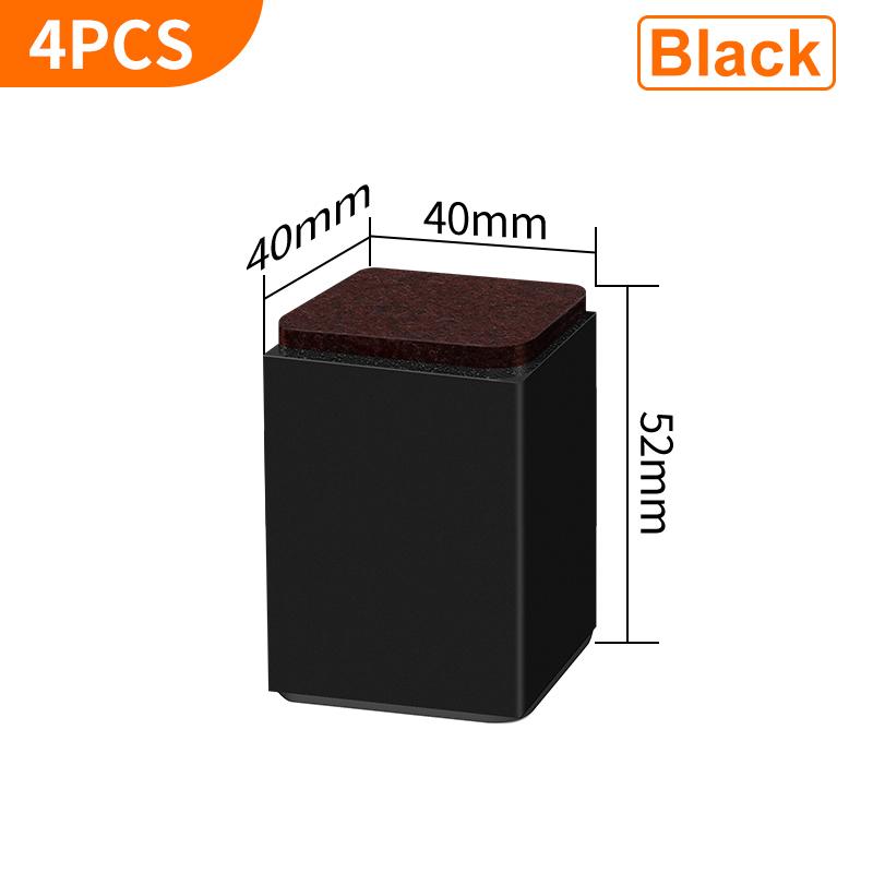 4PCS Carbon Steel Furniture Riser Beg Leg Raiser Adds Height To Heavy Furniture Round Square Sofa Chair Table Feet Riser Black