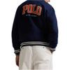 Polo Ralph Lauren The Rl Fleece Baseball Jacket Embroidered Pattern Snap Collar Long Sleeve Jacket Men jackets Navy-Blue 100040649